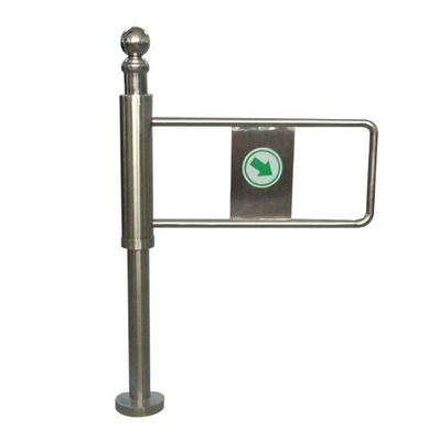 Puerta de barrera de oscilación de acero inoxidable 304 con longitud de brazo de 800 mm para control de peatones en dirección única