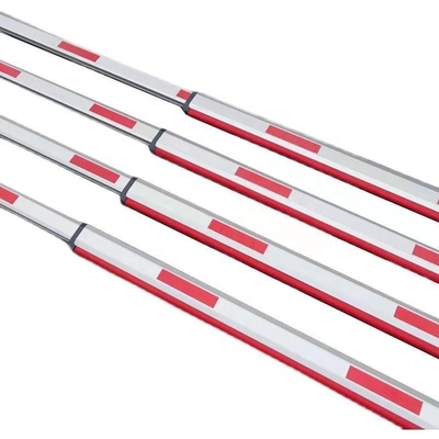 Brazo de barrera telescópica de 86x44 mm con soporte de personalización, material de aluminio, longitud opcional de 1 a 6 metros