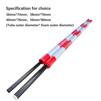 Brazo de carga ligero de fibra de carbono duradero con película reflectante rojo-blanco para puertas de barrera