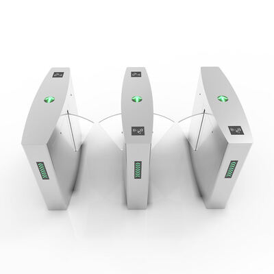 Torniquete peatonal con barrera de solapa y sensores IR, para control de acceso. Longitud de la solapa: 27 cm. Tiempo de apertura/cierre: 1 segundo.