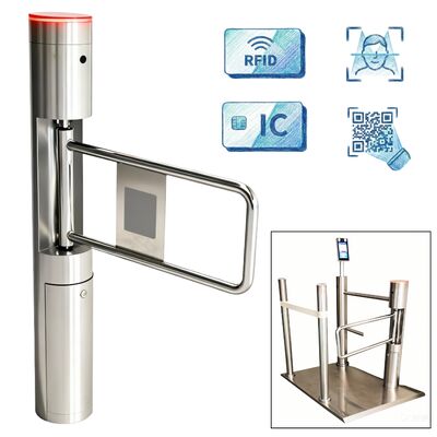 Puerta de barrera de oscilación de motor sin escobillas con reconocimiento facial y medición de temperatura