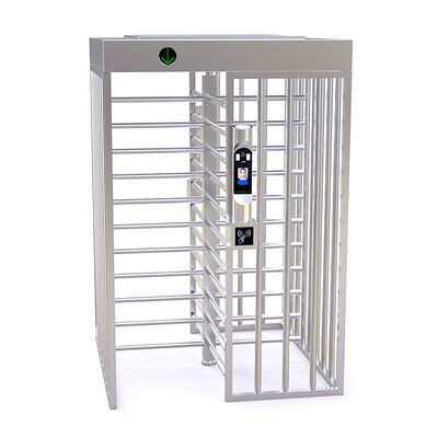 SS304 de acero inoxidable de canal único RFID giradiscos de altura completa con fuente de alimentación de 220V para control de acceso