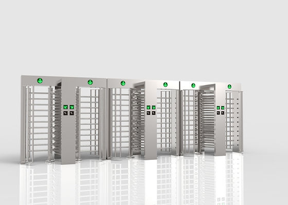 Torniquete de altura completa SS304 con reconocimiento biométrico y doble carril para control de acceso seguro