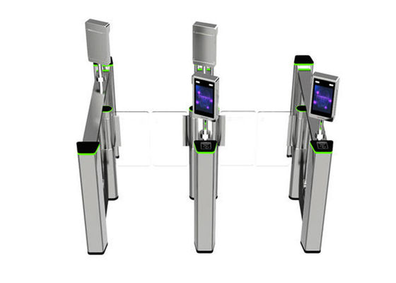 Torniquete de vidrio con reconocimiento biométrico SUS304 con velocidad de 50 personas/min para control de acceso seguro