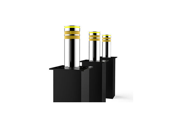 Bolardo de seguridad hidráulico de 1000 mm de altura en acero inoxidable SS316 con control PLC para seguridad en tráfico intenso